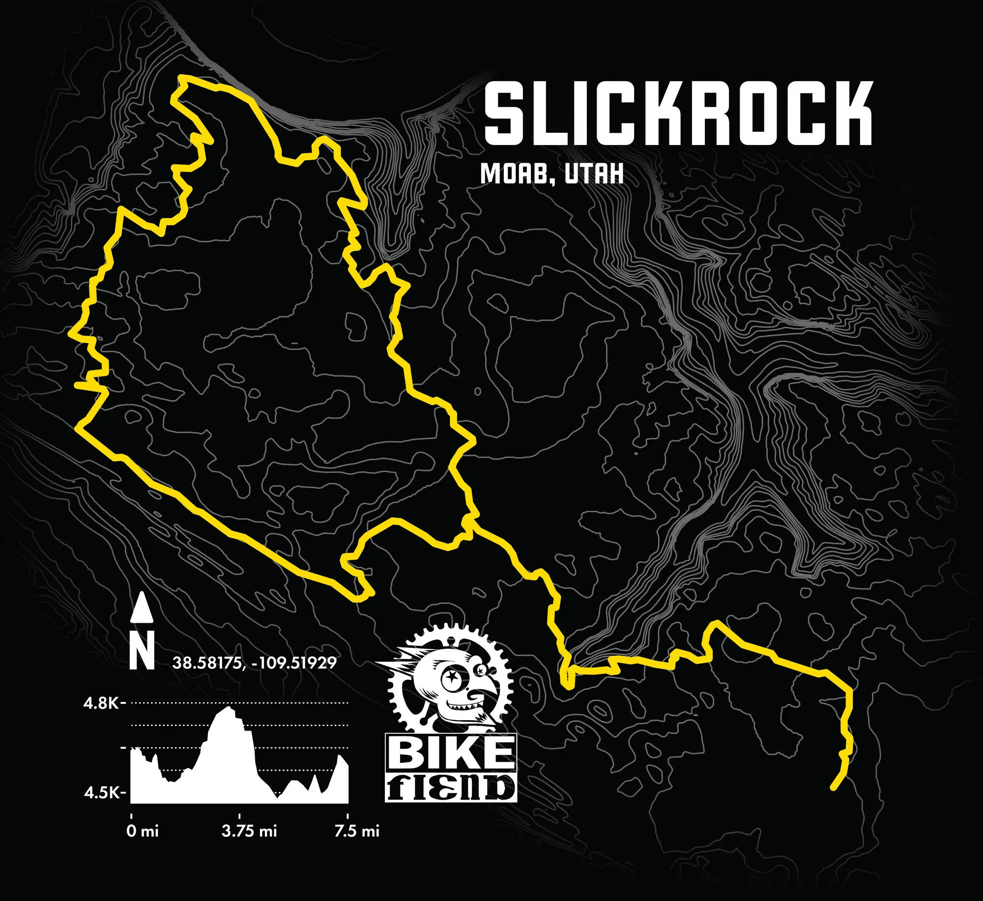 Slickrock trail map design illustration