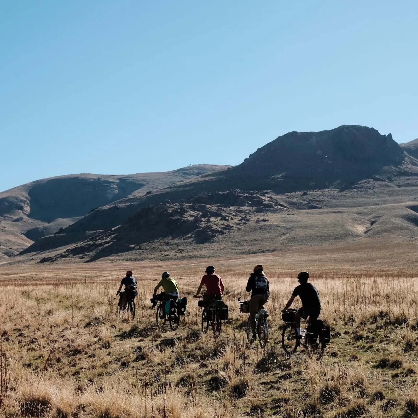 A group biking on Antelope Island