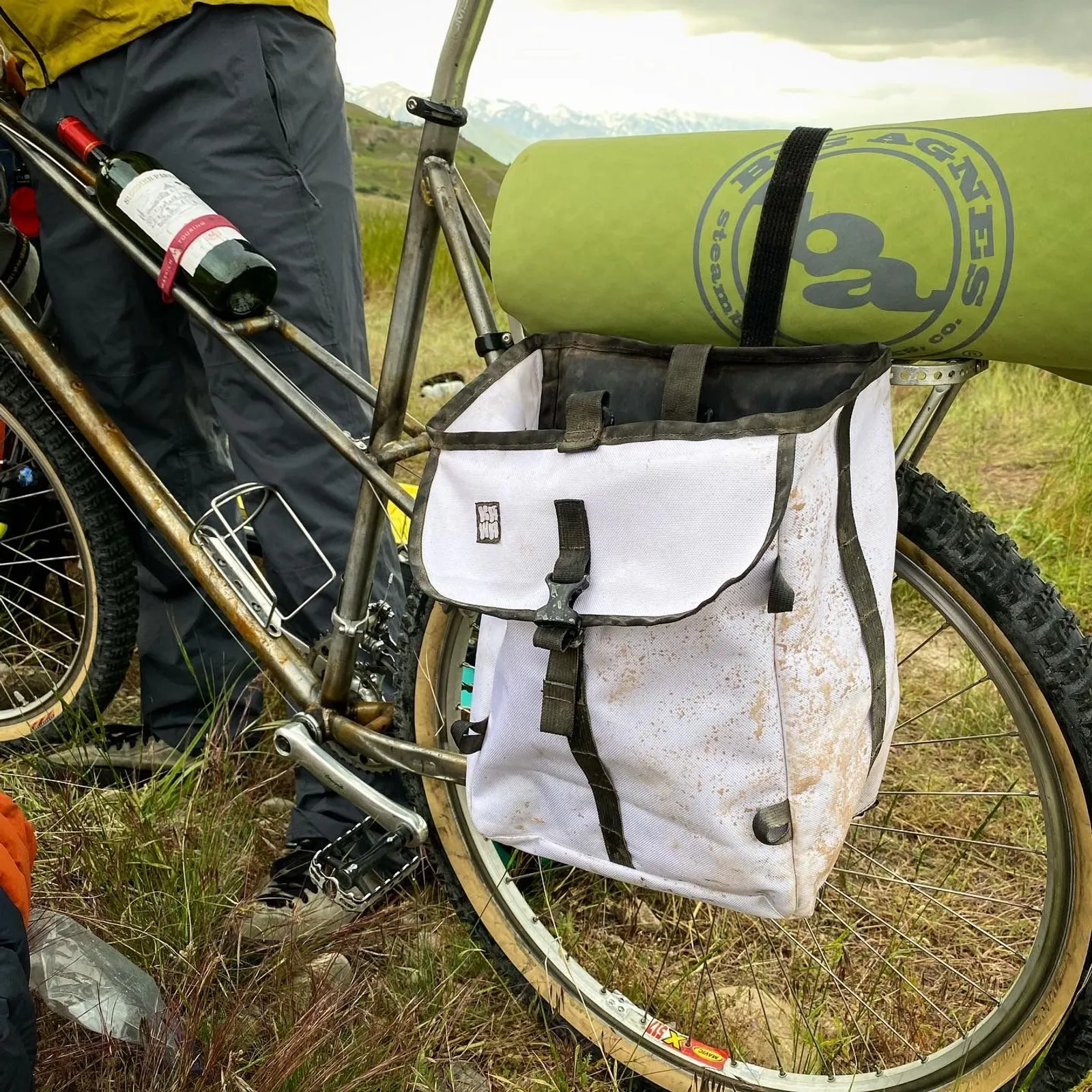 A muddy pannier