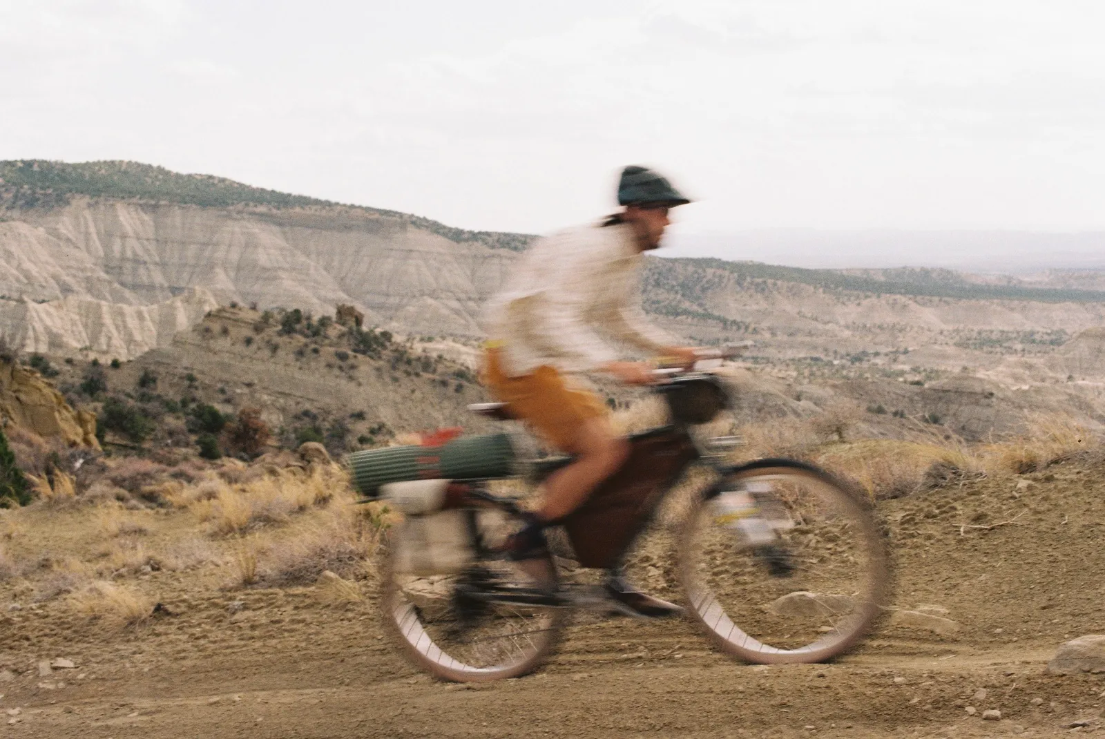 River on his touring bike flying past