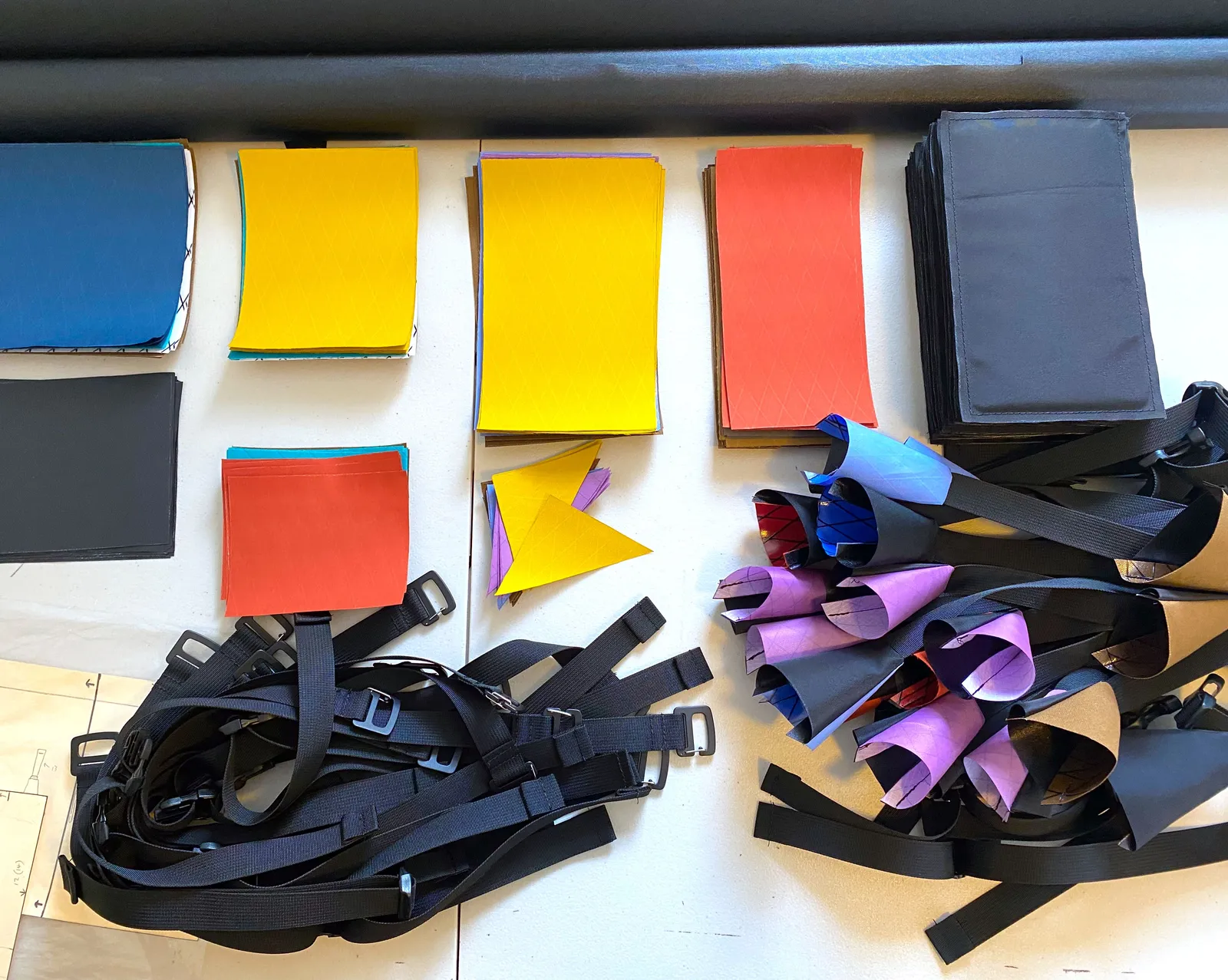 Kawa sling bag pieces cut out and ready to sew