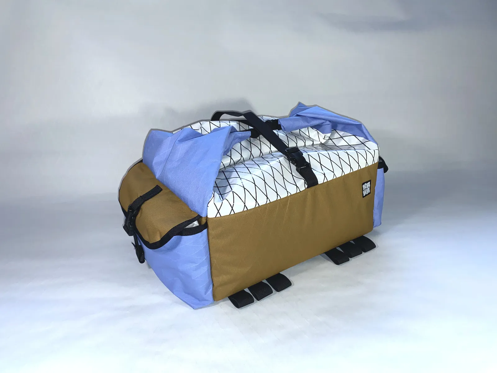 Multicolor Kawa rack bag on white background