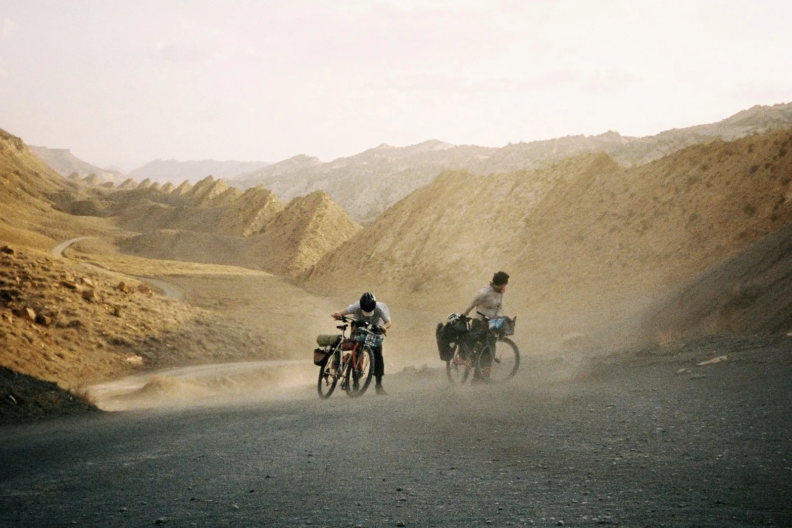 Riding through a desert windstorm